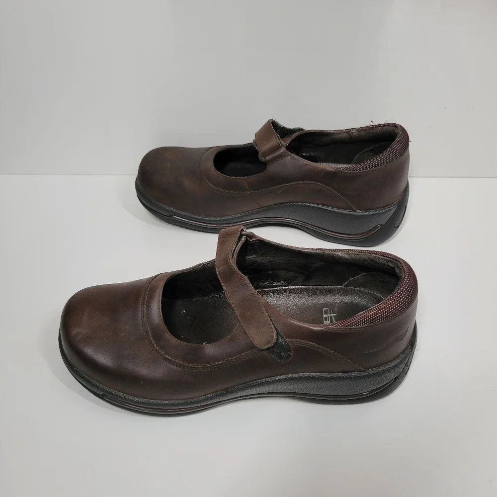Dansko Marah Brown Leather Mary Jane Clog Comfort Shoes Women Size 7.5 EU 38 - Picture 3 of 5